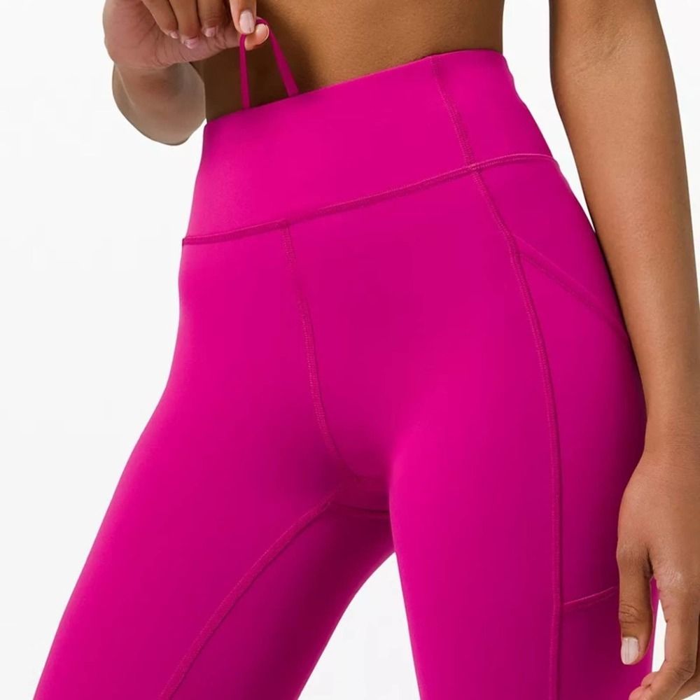 Lululemon Invigorate High Rise Tights 25” Leggings Barbie Pink - Picture 4 of 8